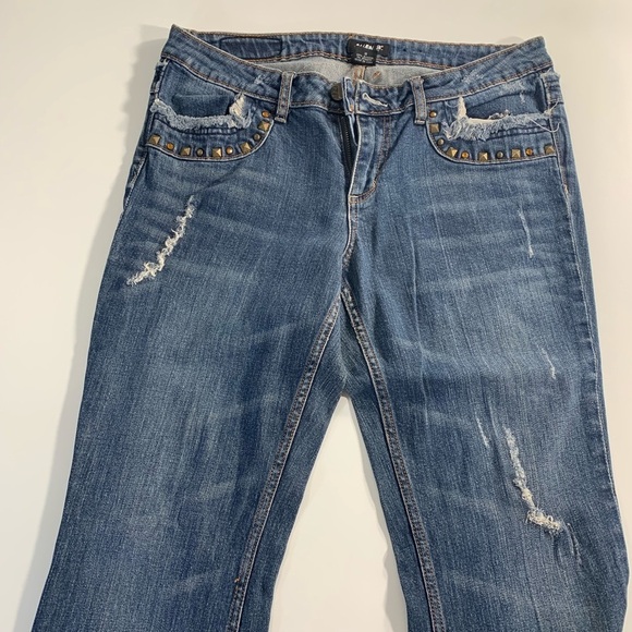 Allen B. By Allen Schwartz | Blue Stud Rhinestone Size 10 Straight Wide Leg - Picture 6 of 11